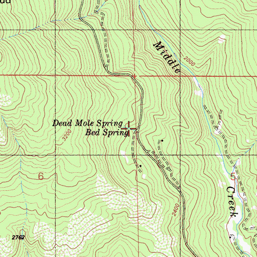 Topographic Map of Red Spring, CA