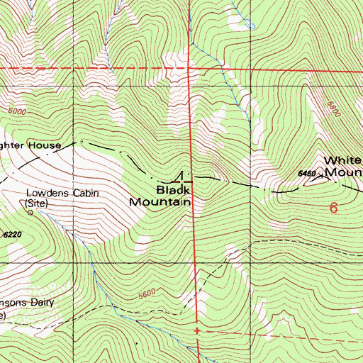 Topographic Map of Black Mountain, CA