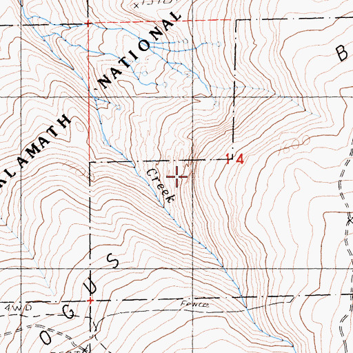 Topographic Map of Bogus Burn, CA