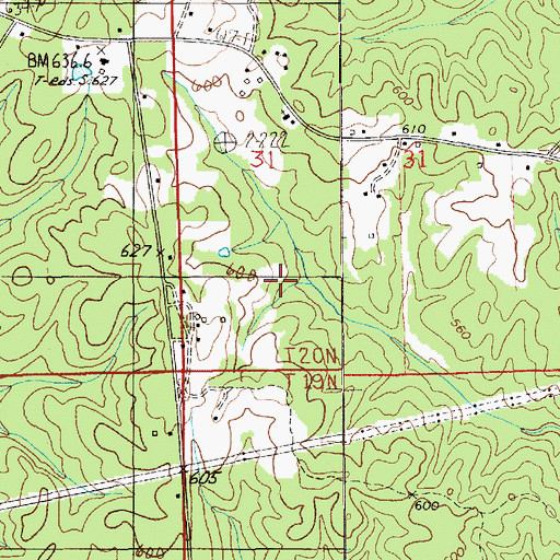 Topographic Map of Eclectic Division, AL