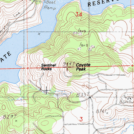 Topographic Map of Coyote Peak, CA