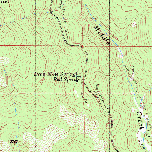 Topographic Map of Dead Mole Spring, CA