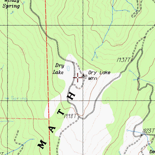 Topographic Map of Dry Lake Mountain, CA