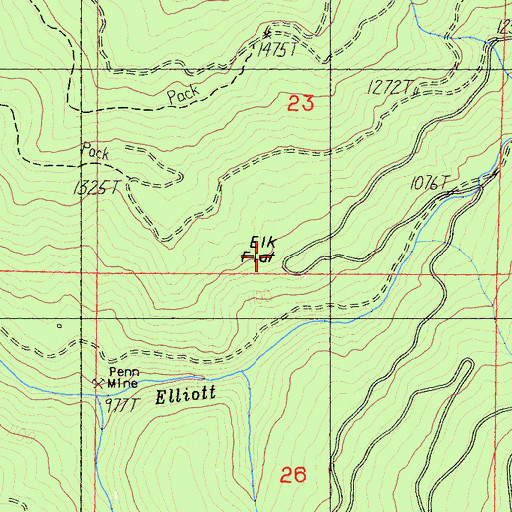 Topographic Map of Elk Flat, CA