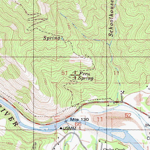 Topographic Map of Fern Spring, CA