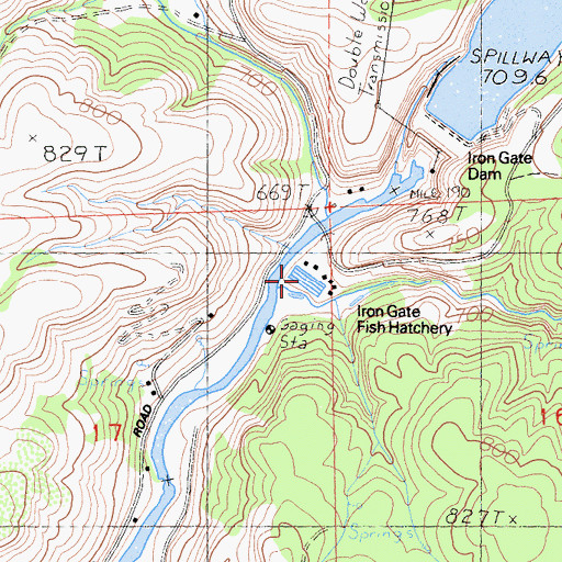 Topographic Map of Iron Gate Fish Hatchery, CA