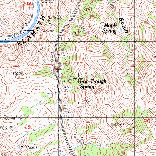 Topographic Map of Iron Trough Spring, CA