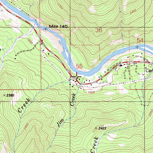 Topographic Map of Jim Creek, CA