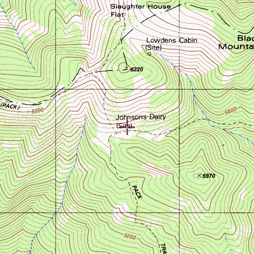 Topographic Map of Johnson Dairy, CA
