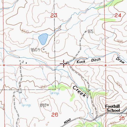Topographic Map of Kuck Ditch Draw, CA