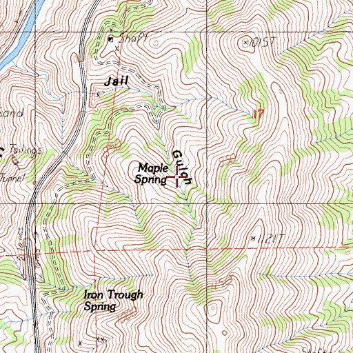 Topographic Map of Maple Spring, CA