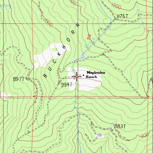 Topographic Map of Maplesden Ranch, CA