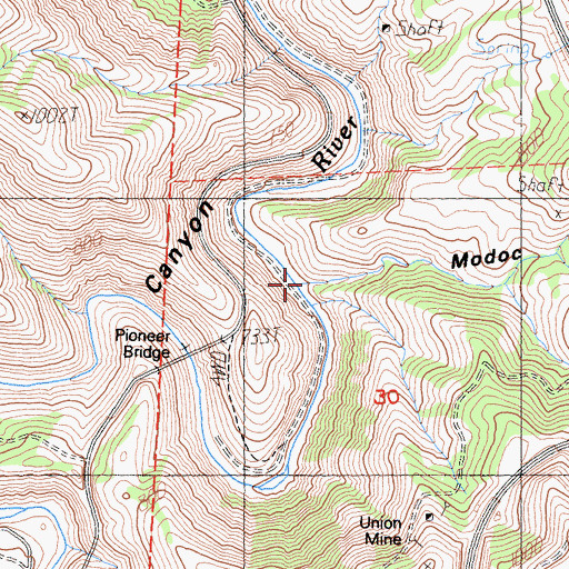 Topographic Map of Modoc Gulch, CA