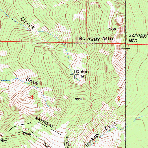 Topographic Map of Onion Flat, CA