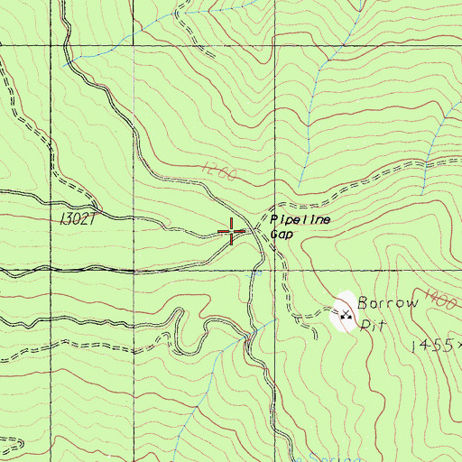 Topographic Map of Pipeline Gap, CA