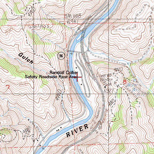 Topographic Map of Randolf Collier Safety Roadside Rest Area, CA