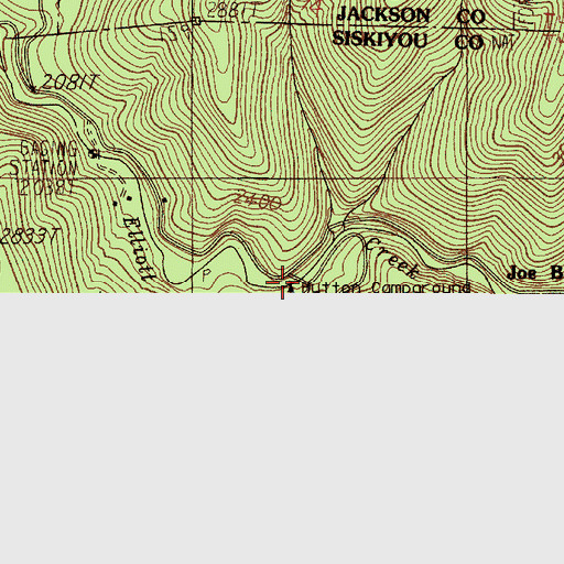 Topographic Map of Sawmill Gulch, CA