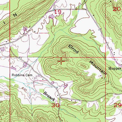 Topographic Map of Altoona Division, AL