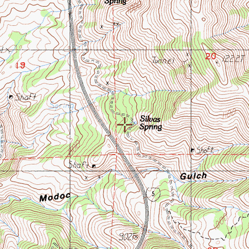 Topographic Map of Silvas Spring, CA
