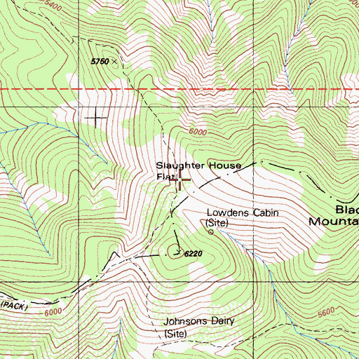 Topographic Map of Slaughter House Flat, CA
