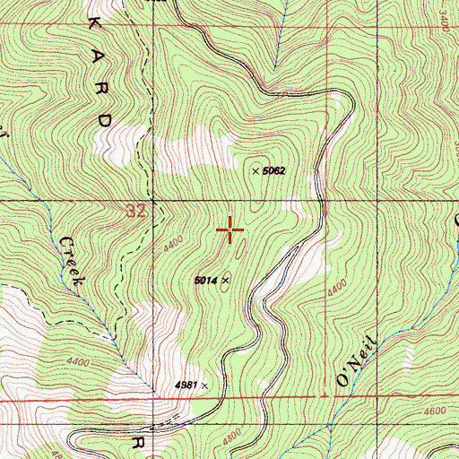 Topographic Map of Slinkard Ridge, CA