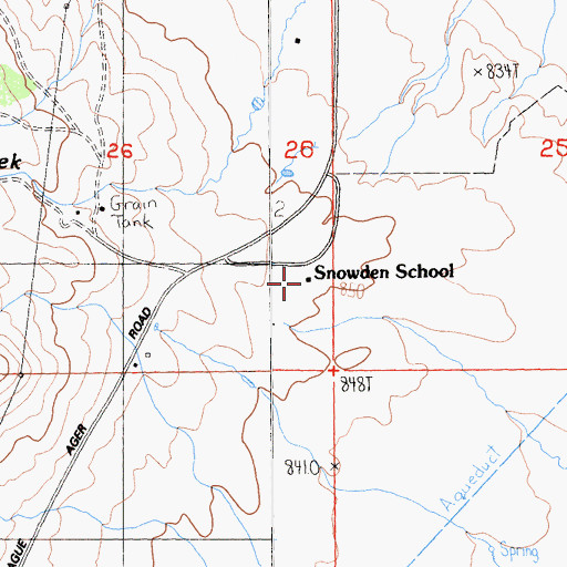Topographic Map of Snowden School, CA