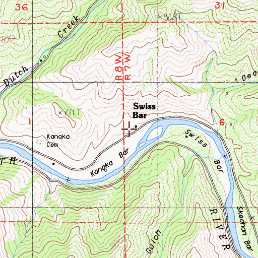 Topographic Map of Swiss Bar, CA