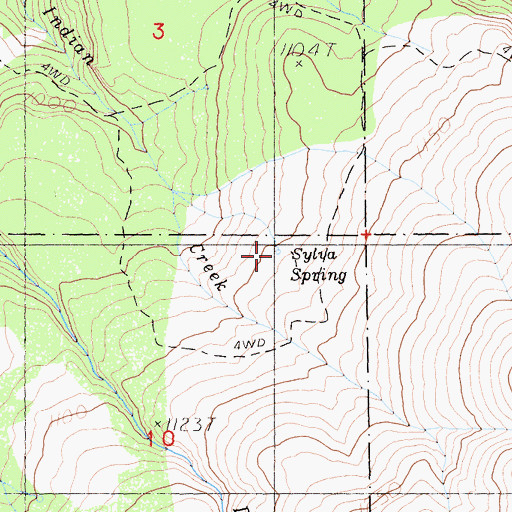 Topographic Map of Sylva Spring, CA