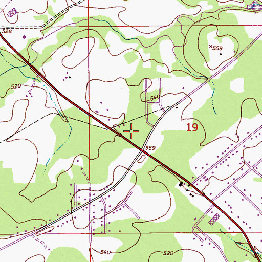 Topographic Map of Gadsden Division, AL