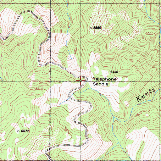 Topographic Map of Telephone Saddle, CA