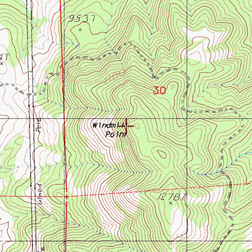 Topographic Map of Windmill Point, CA