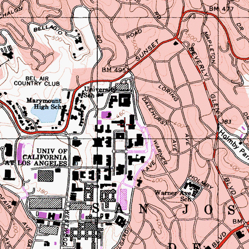 Topographic Map of Anderson Graduate School of Management, CA