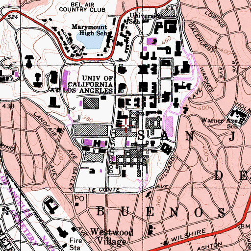 Topographic Map of Boelter Hall, CA