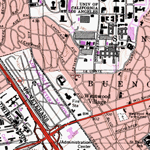 Topographic Map of Broxton Plaza, CA