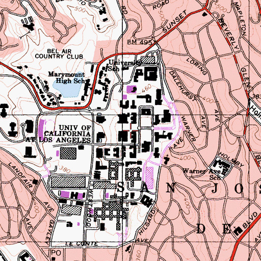 Topographic Map of Dickson Plaza, CA