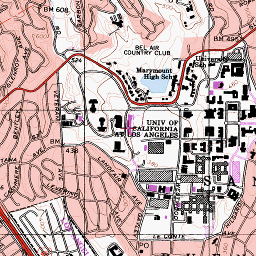 Topographic Map of Drake Stadium, CA