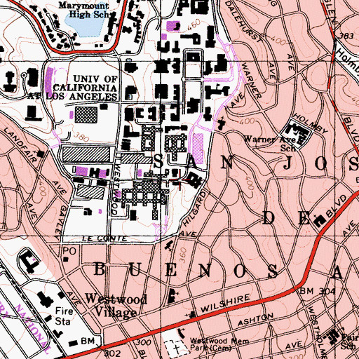 Topographic Map of Hershey Hall, CA