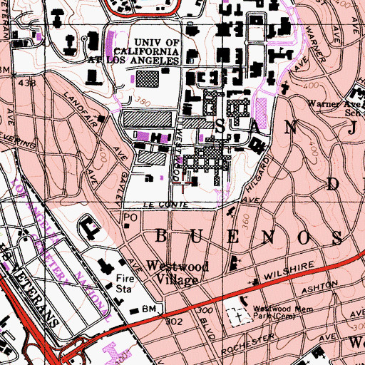 Topographic Map of Jules Stein Eye Institute, CA