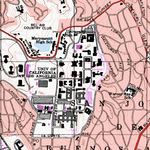 Topographic Map of Kinsey Hall, CA