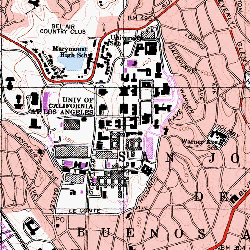Topographic Map of Knudsen Hall, CA