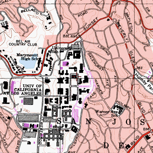 Topographic Map of Lu Valle Commons, CA