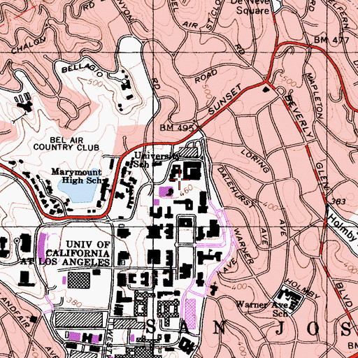 Topographic Map of MacGowan Hall, CA