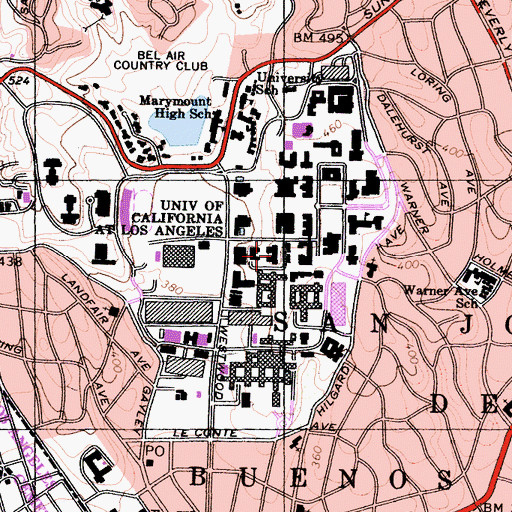 Topographic Map of Moore Hall, CA