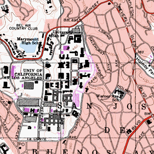 Topographic Map of Murphy Hall, CA