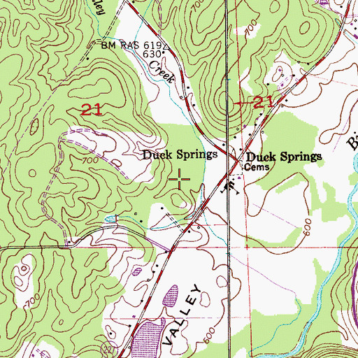 Topographic Map of Wills Valley Division, AL
