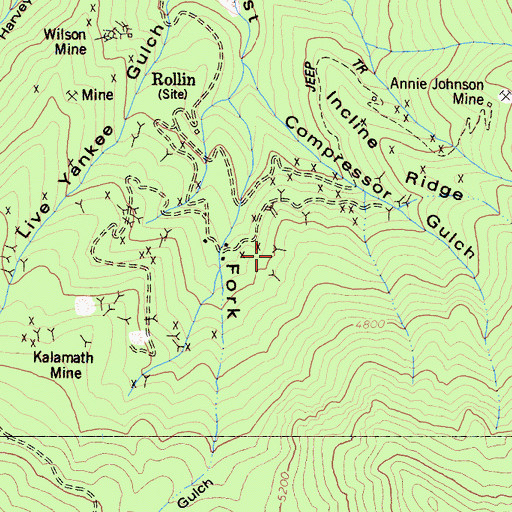 Topographic Map of Big Fish Mine, CA