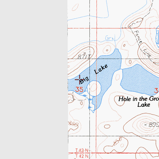 Topographic Map of Big Lake, CA