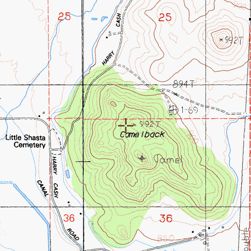 Topographic Map of Camelback, CA