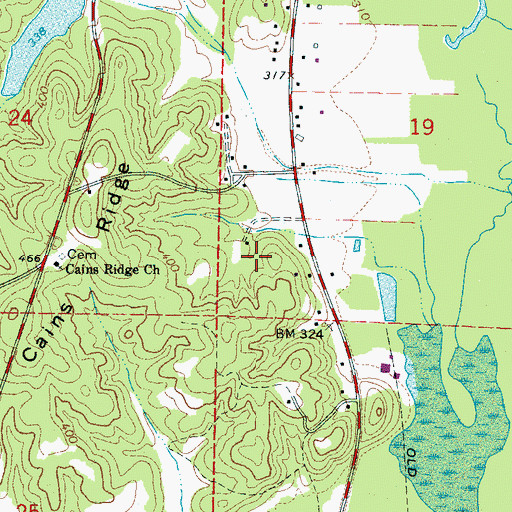 Topographic Map of Fayette Division, AL