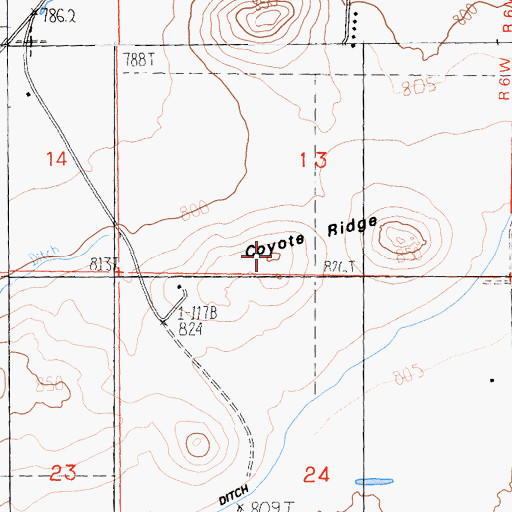Topographic Map of Coyote Ridge, CA